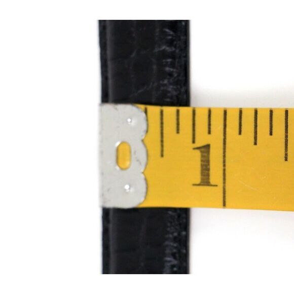 Talbots CROCO EMBOSSED BLACK GENUINE LEATHER 3/4"Wd DRESS WOMEN'S BELT Sz M (*46 - Picture 8 of 12